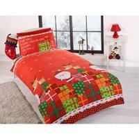 FATHER CHRISTMAS TREE SANTA CLAUS SNOWMAN REINDEER QUILT DUVET COVER BEDDING SET
