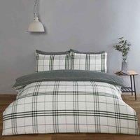 Rapport Home Harris Check Microfibre Grey Single Bedding Set - 180 TC reversible Duvet Cover Set