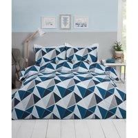 Rapport Home Rapport LEO Geometric Reversible Duvet Cover Set Navy, Cotton, Double