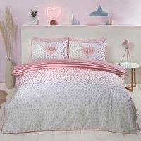 Blush Dalmatian Spots And Stripes Feel Good Reversible Duvet Cover Set