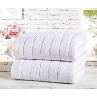 Rapport Home Rapport Two Piece White/Silver Striped Towel Bale 100% Cotton, 2pc