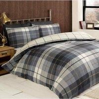 check tartan flannelette 100% brushed cotton quilt duvet cover bed set red blue