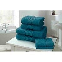 Rapport Home Windsor 6-Piece Towel Bale, 100% Cotton-Teal, Combed, 120 x 70 x 1 cm