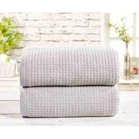 Rapport 100% Cotton "Waffle" 2 Pack Bath Sheets Towel 4 Colours Available