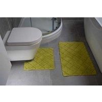 Rapport Home Rapport Kyra Bath and Pedestal Mat Set, Cotton,Jive, Bathmat (76 X 46cm), (46 x 45 cm)