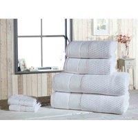 Rapport Home Rapport Luxury Royal Velvet Bathroom 6 Piece Bath Set, White