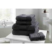 Rapport Home Windsor 6-Piece Towel Bale, 100% Cotton-Grey, Combed, 120 x 70 x 1 cm