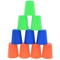Pre-Sport Unisex-Youth Stacking Cups (Pack of 12), Blue/Green/Orange