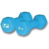 Urban Fitness Neoprene Covered Hex Dumbbells Fitness (Pair) Blue 2 x 2kg