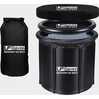 Urban Fitness Recovery Ice Bath, Portable Cold Water Therapy Tub, Thermo Lid, Inflatable Top Ring, Easy Clean PVC Lining, Quick Assembly, Black, 80 x 75 cm