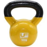 Urban Fitness Vinyl Coated Kettlebell - 14kg Yellow, K-REY-UFW076, black