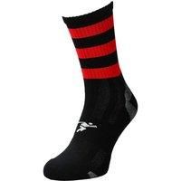Precision Sports Socks Junior Mid Pro Hooped Black/Red 3-6