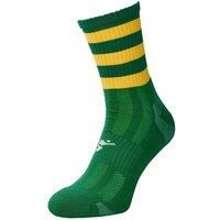 Precision Sports Socks Junior Mid Pro Hooped Green/Goldprecision 3-6