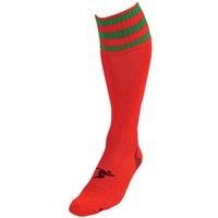 PT 3 Stripe Pro Football Socks Boys Red/Green