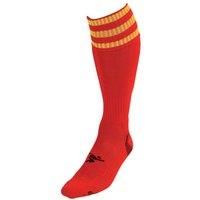 PT 3 Stripe Pro Football Socks Boys Red/Yellow