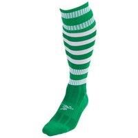 Precision Training Hooped Pro Football Socks, Green/White, Large Boy, K-REY-710YGW