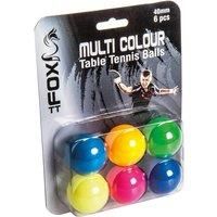 Fox TT Coloured Table Tennis Balls (Pack of 6) - Multi-Colour, FTT105
