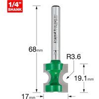 TREND C069X1/4TC C069 TCT 3.6MM RADIUS STAFF BEAD ROUTER CUTTER BIT 1/4" SHANK