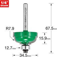 Trend CraftPro Bearing Guided Cavetto Cutters - 1/4 Shank