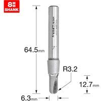 Trend C052X8MMTC CraftPro Cove Radius Router Cutter 3.2mm Radius x 12.7mm Cut x