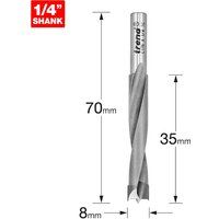 Trend C176X1/4TC Dowel Drill 8mm Diameter x 35mm Cut