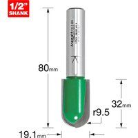 TREND C056A TCT 9.5MM X 32MM DRAINING JIG RADIUS ROUTER CUTTER BIT 1/2" SHANK