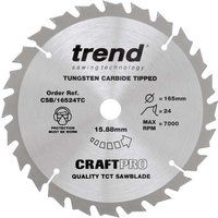 Trend Saw Blade 165mm x 24T x 15.88 Thin - Fits Milwaukee M18CCS55 HD18CS