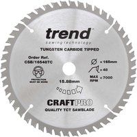 Trend CSB/16548TC Craft saw blade 165mm x 48 teeth x 15.88mm thin