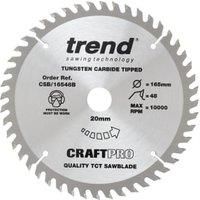 TREND 165MM 48T TCT 20MM BORE SAW BLADE DEWALT MAKITA BOSCH CSB/16548B