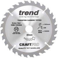 Trend CraftPro Combination TCT Circular Saw Blade, 160mm x 28 Teeth x 20 Bore, Tungsten Carbide Tipped, CSB/16028A