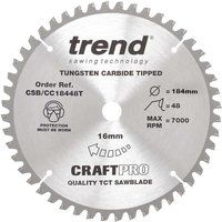 Trend Csb/Cc18448T - Craft Saw Blade Crosscut 184Mm X 48 Teeth X 16Mm Thin