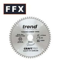 Trend CSB/CC18460T Craft Pro Negative Hook Crosscutting TCT Blade Ideal for DCS365N-XJ Circular/Mitre Saws, Tungsten Carbide Tipped, 184mm x 60 Teeth x 16 Bore