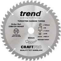 Trend CSB/CC19048T 190 x 20mm 48t Craft Saw Crosscut Blade 5027654055656