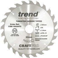 Trend CSB/19024TC Craft saw blade 190mm x 24 teeth x 30mm x 1.55 for DCS575