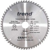TREND 216MM x 30MM X 60T TC THIN KERF DEWALT DCS777 MITRE SAW BLADE CSB/CC21660T