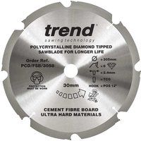 Trend PCD Saw Blade, 305mm x 8 Teeth x 30mm Bore, Polycrystalline Diamond Tipped, Ideal for Cutting Ultra-Hard Material, PCD/FSB/3058