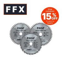 Trend CSB/160/3PK/A Craft Pro Triple Pack of TCT Circular Saw Blades, Tungsten Carbide Tipped, 160mm x 24 and 48 Teeth x 20 Bore