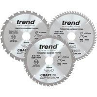 3 X MIXED TREND 190MM X 30MM TCT CIRCULAR SAW BLADES 24T 40T & 60T CSB/190/3PK