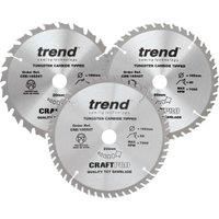 Trend Csb/165/3Pk/B - 165Mm Diameter Craft Saw Blade Triple Pack