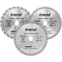 Trend Csb/165/3Pk/B - 165Mm Diameter Craft Saw Blade Triple Pack