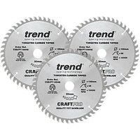 Trend Wood TCT Circular Saw Blades 160mm x 20mm 48T 3 Pack (167HT)