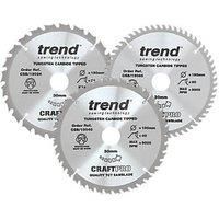 Trend Wood TCT Circular Saw Blades 190mm x 30mm 24 / 40 / 60T 3 Pack (208HT)