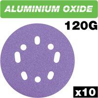 Trend AB/125/120A Aluminium Oxide Random Orbital Sanding Discs, Pack of 10, 125mm, 120 grit