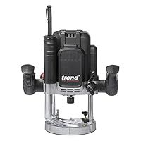 Trend T12 1/2 Inch Variable Speed Workshop Router, Perfect for Lock Fitting, Worktop Joints & Timber Profiling, 2100W, 110V, Black, T12ELK