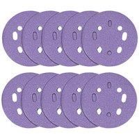 Trend AB/125/80Z Random Orbit Sanding Discs Punched 125mm 80 Grit 10 Pack (404PV)