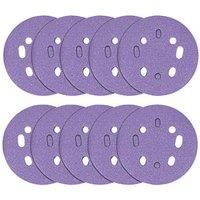 Trend AB/125/180A Random Orbit Sanding Discs Punched 125mm 180 Grit 10 Pack (113PV)