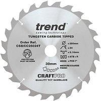 Trend CraftPo CSB/CC25024T Wood Crosscut Circular Saw Blade 250mm x 30mm 24T (877XG)