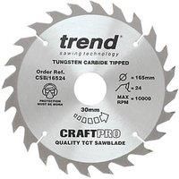 Trend CraftPro Wood/Chipboard/MDF Circular Saw Blade 165 x 30mm 24T (715PV)