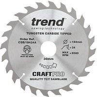 Trend CraftPro Wood/Chipboard/MDF Circular Saw Blade 184mm x 30mm 24T (363PX)
