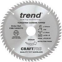 Trend CraftPro Wood/Chipboard/MDF Circular Saw Blade 190 x 30mm 60T (939PX)